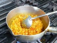 Stir-fries until moisture is lost.