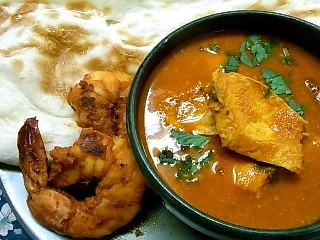 フィッシュカレー・エビのBBQ