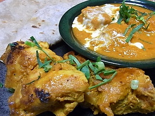 チキンバターマサラ・タンドリーチキン・チャパティ