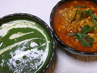 キーマカレー・チキンサグ