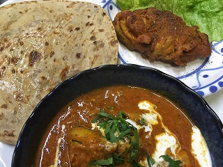 チキンバターマサラ・タンドリーチキン・チャパティ