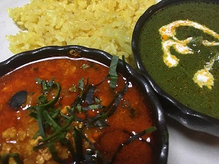 キーマカレー・チキンサグ