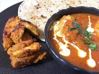 チキンバターマサラ・タンドリーチキン・チャパティ